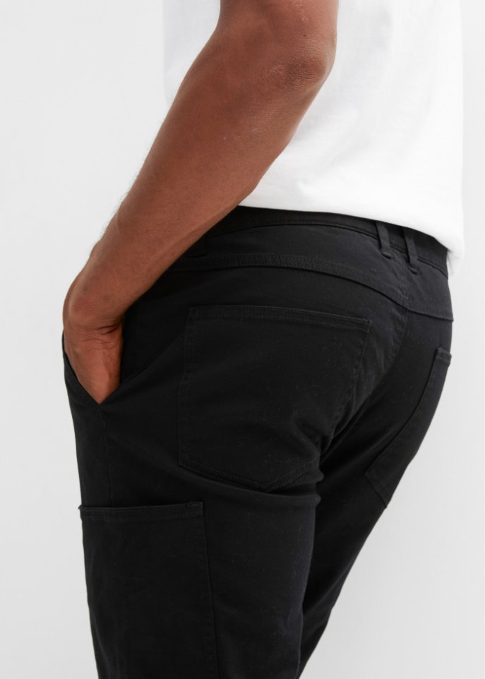 Regular Fit Stretch-Thermohose mit aufgesetzten Taschen, Straight
