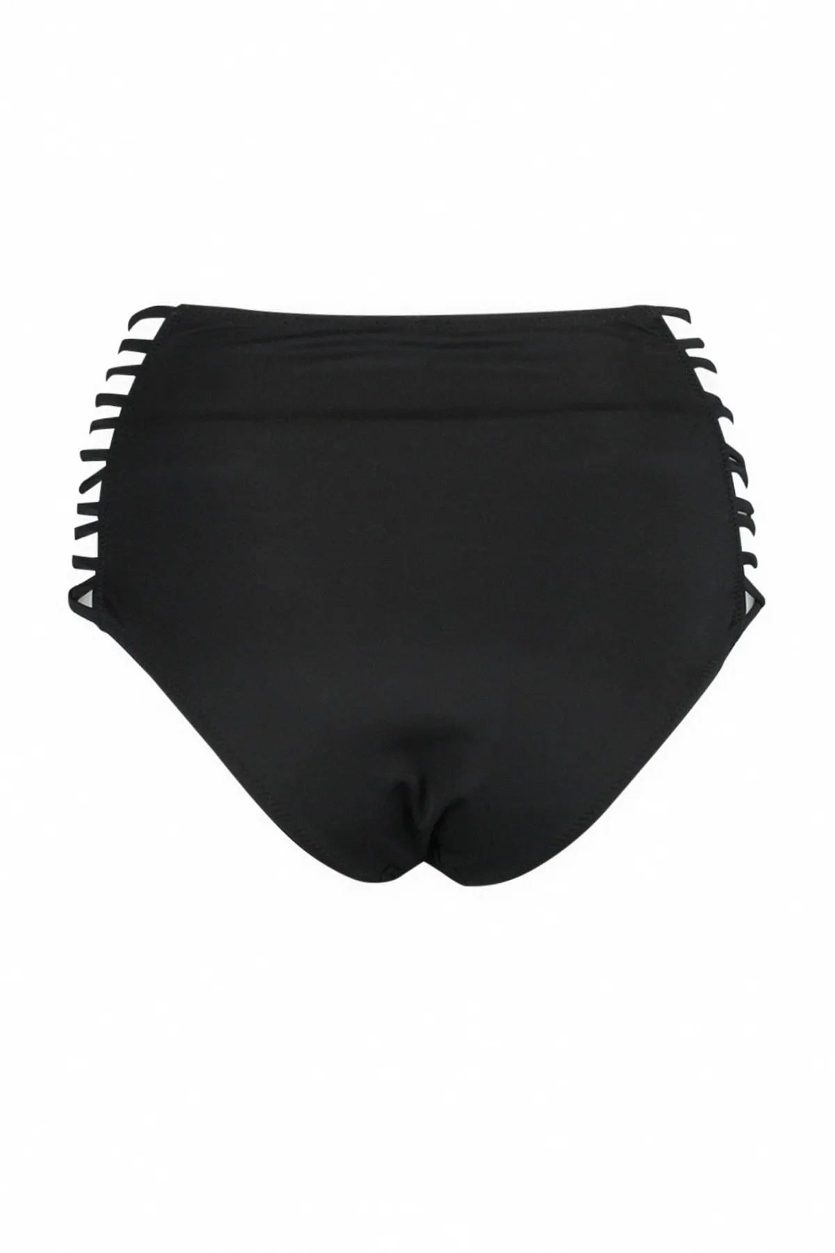 Trendyol Collection  Schwarze Hipster-Bikinihose mit hoher Taille und Paspelierung TBESS21BA0363
