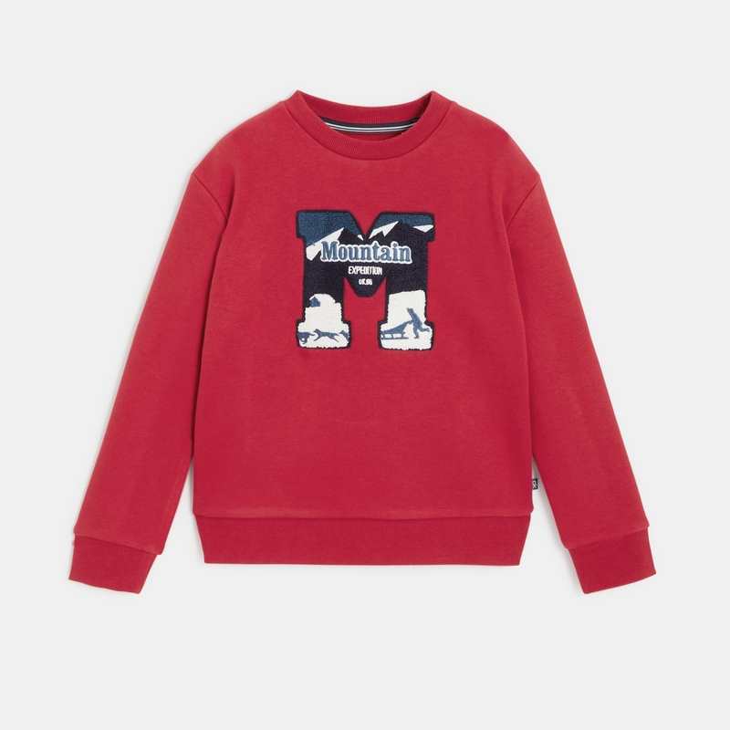 Sweat-shirt Mountain Expedition rouge garçon
