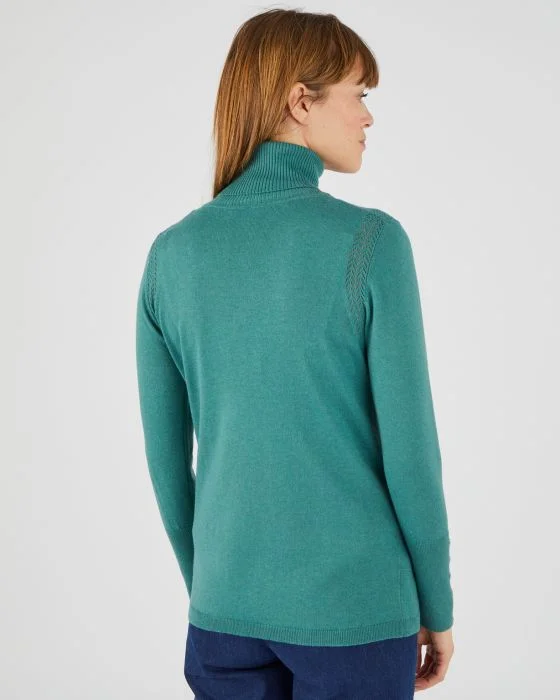 Pull col roulé maille fine