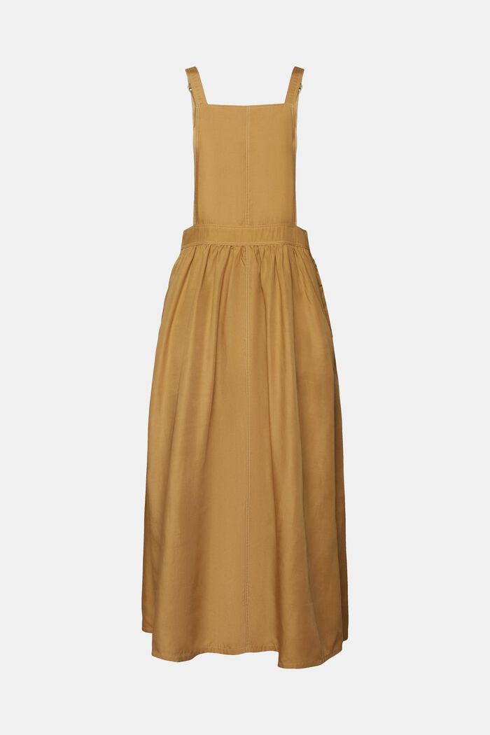 Latzkleid in Midilänge, Leinen-Mix