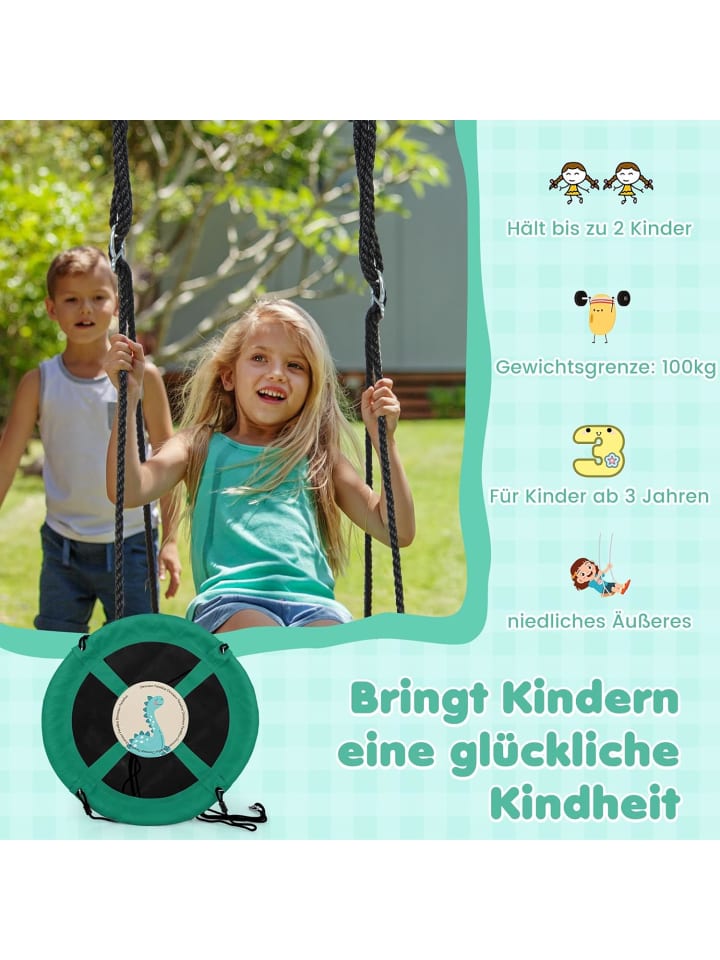 COSTWAY Nestschaukel Ø100cm ab 3 Jahre in Grün günstig kaufen onesize