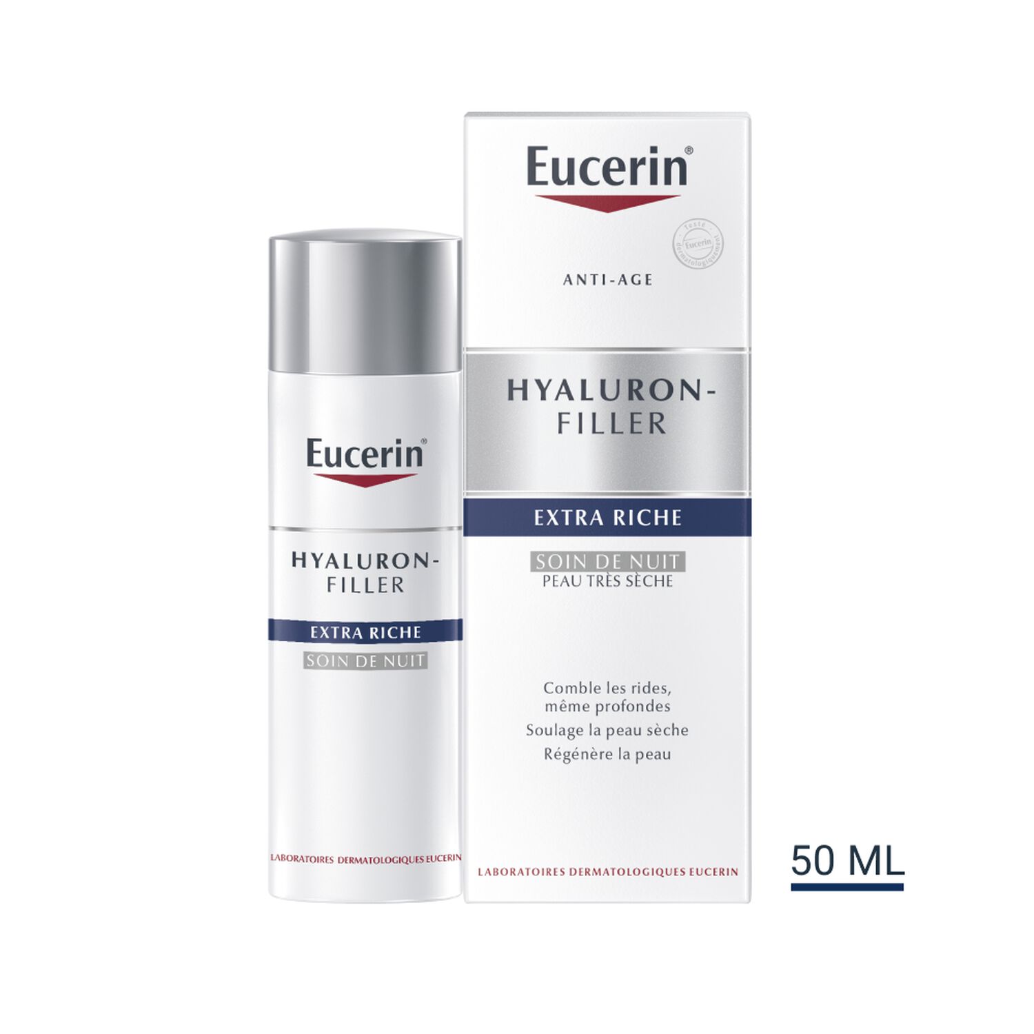 Eucerin Hyaluron-Filler Extra Riche Soin Anti-Rides de Nuit - Peaux Sèches