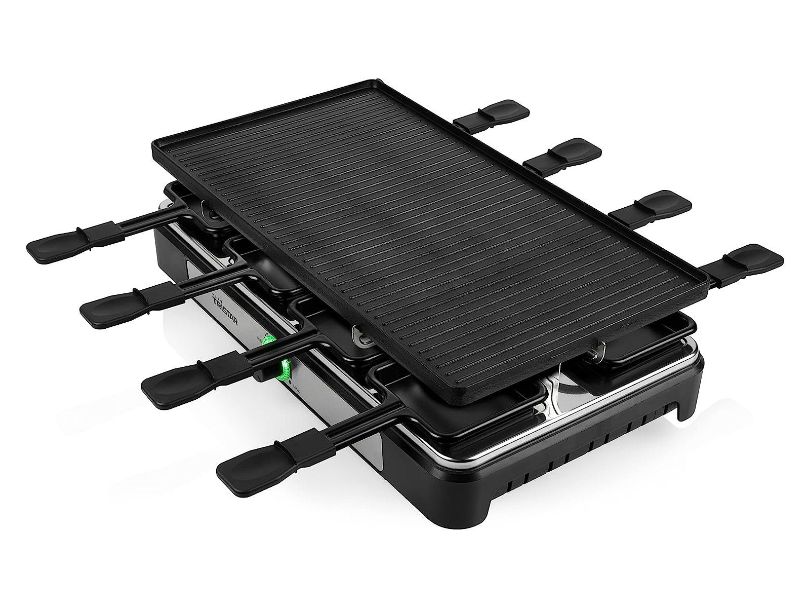 Setpoint Raclette, 1400 W, Gerät für 2-8 Personen Tischgrill wendbare Grillplatte Teppanyaki