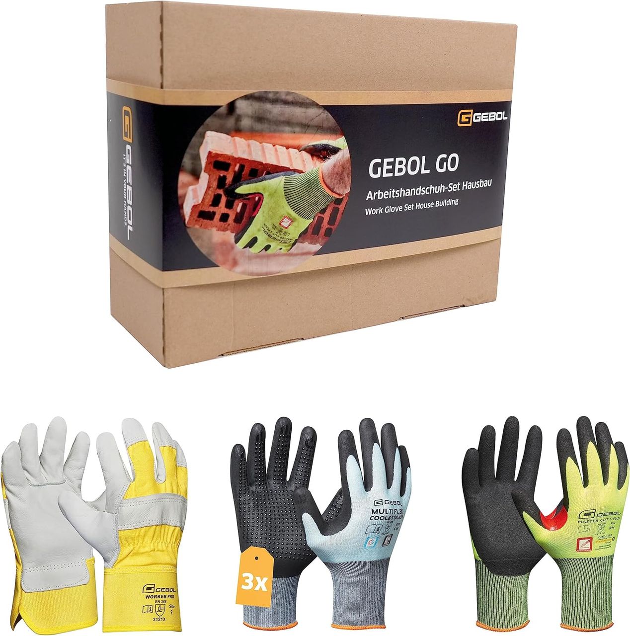 Gebol GO Arbeitshandschuh-Set HAUSBAU
