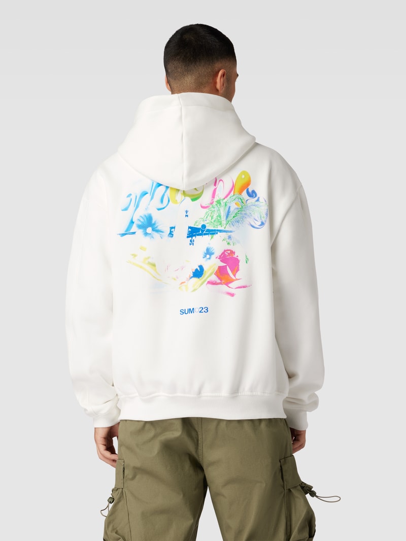 Oversized Sweatjacke mit Eingrifftaschen in offwhite