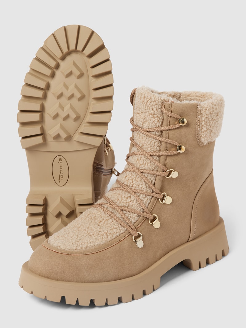 Snow Boots mit Teddyfell in hellbraun