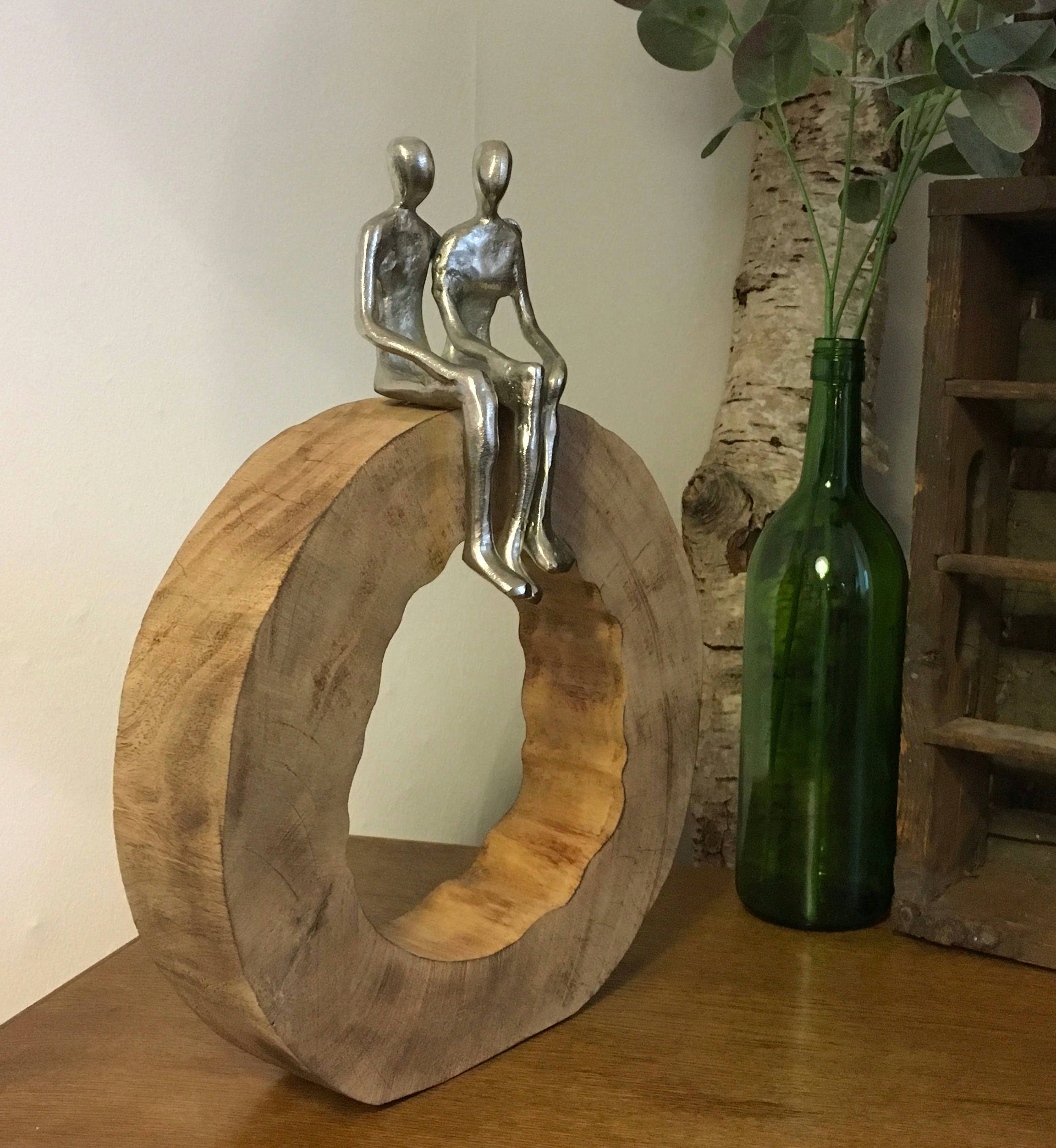 Moritz Skulptur Skulptur Holz Be Together 39x28x6 cm, Dekoobjekt Holz Tischdeko Fensterdeko Wanddeko Holzdeko