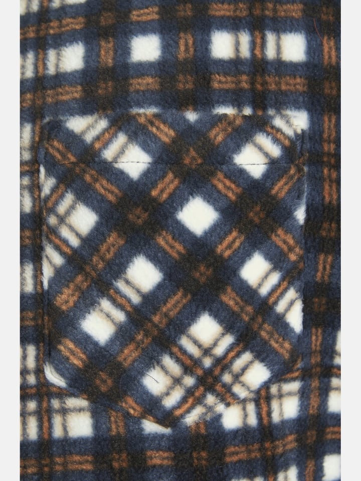 Charles Colby Fleecejacke DUKE ERINS in dunkelblau kariert günstig kaufen