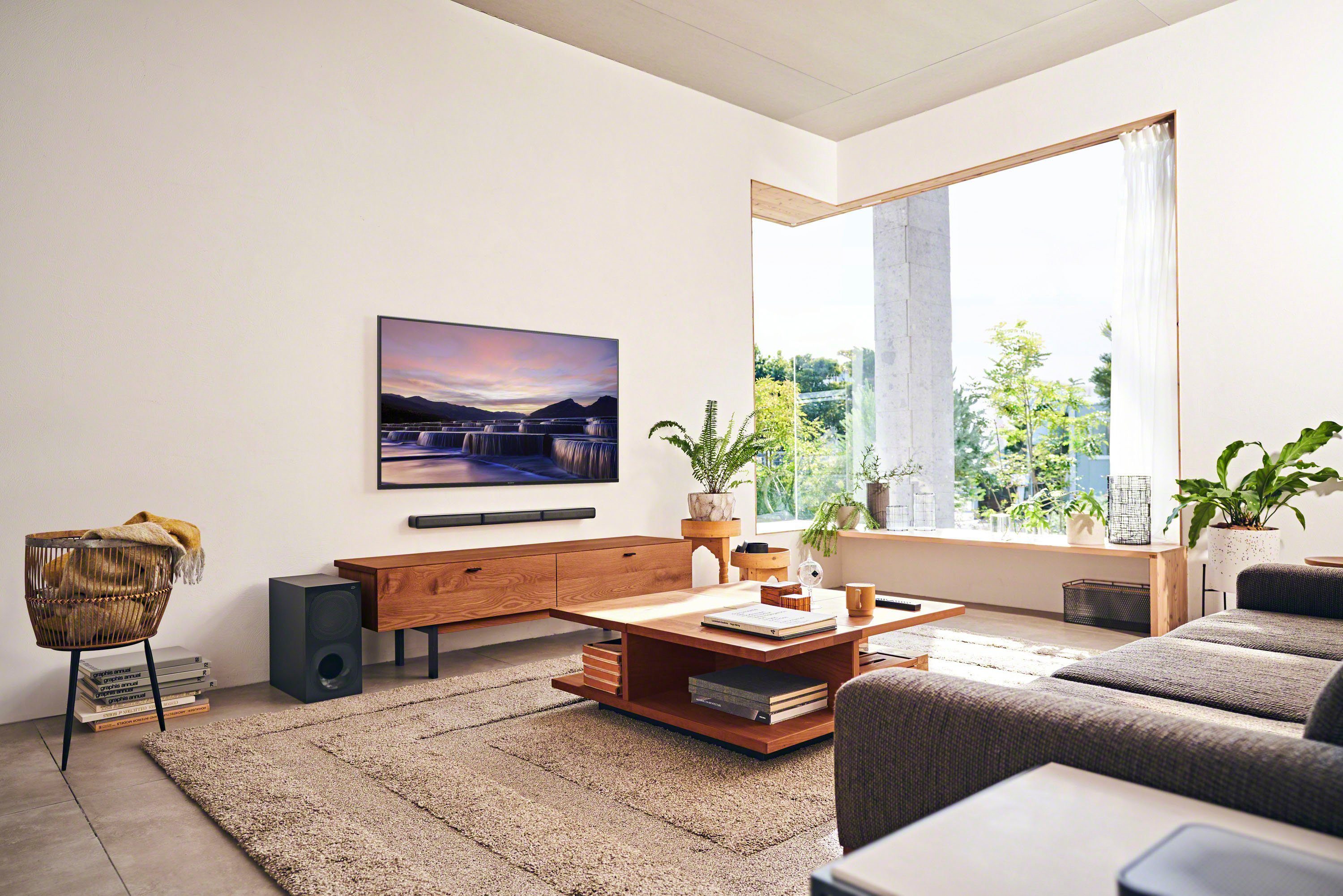Sony HT-S40R Kanal- 5.1 Soundbar (Bluetooth, 600 W, inkl. kabelgebundenem Subwoofer, kabellosen Rear-Lautsprechern)