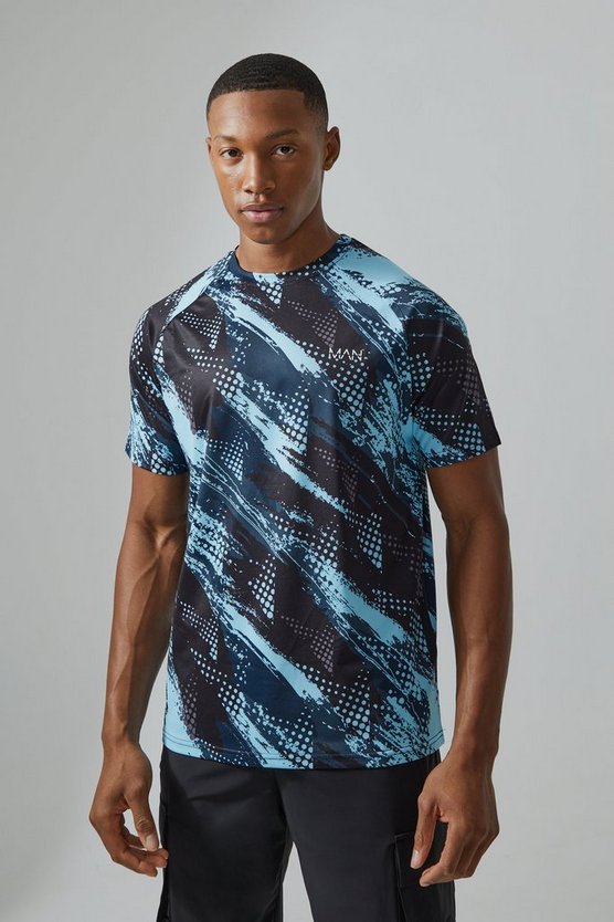 Man Active T-Shirt mit Print