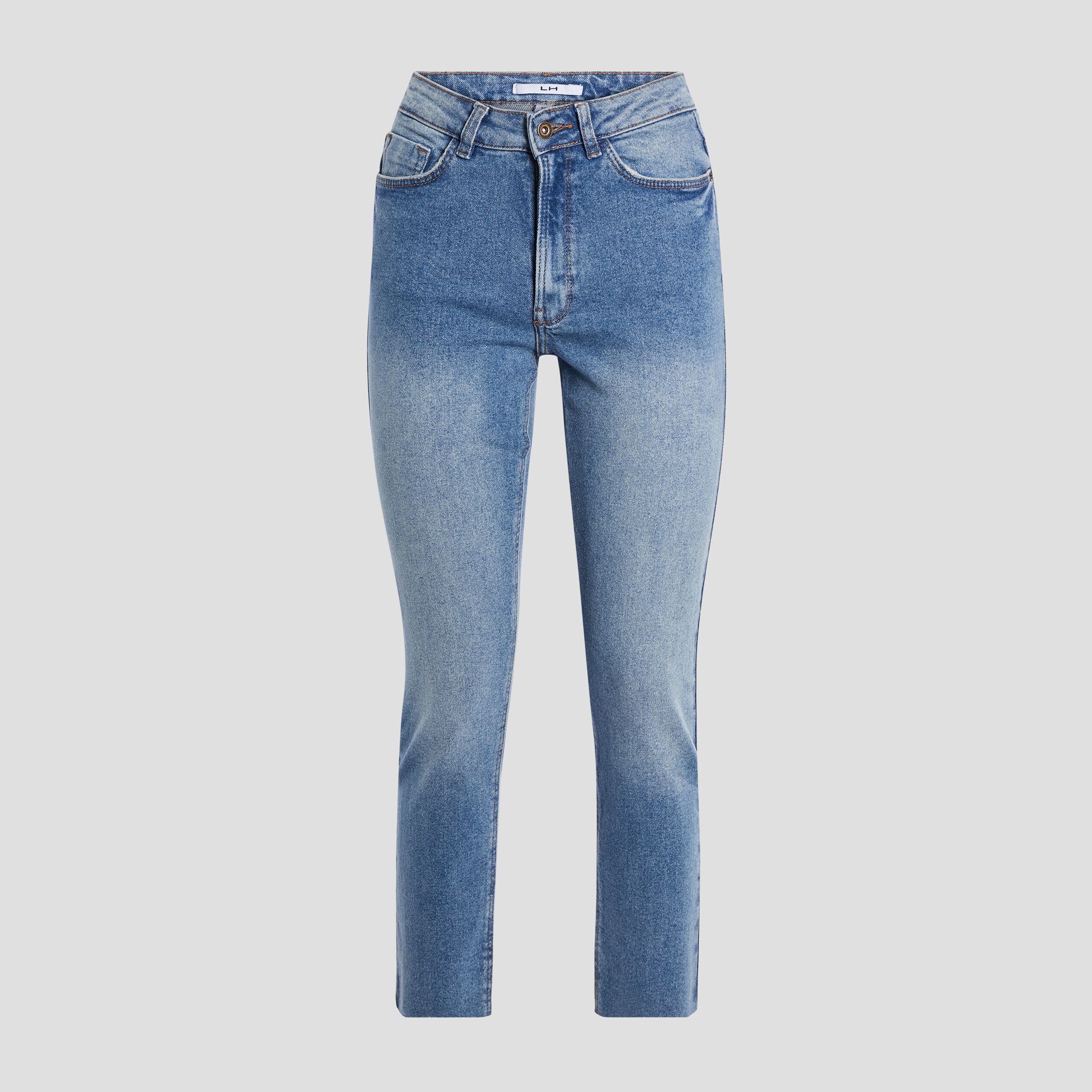 Jeans straight taille haute denim double stone femme | La Halle
