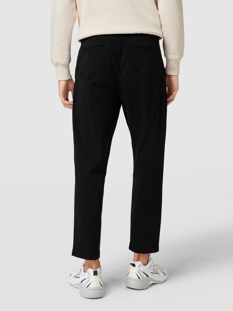 Chino mit Label-Patch Modell 'Statum' in schwarz