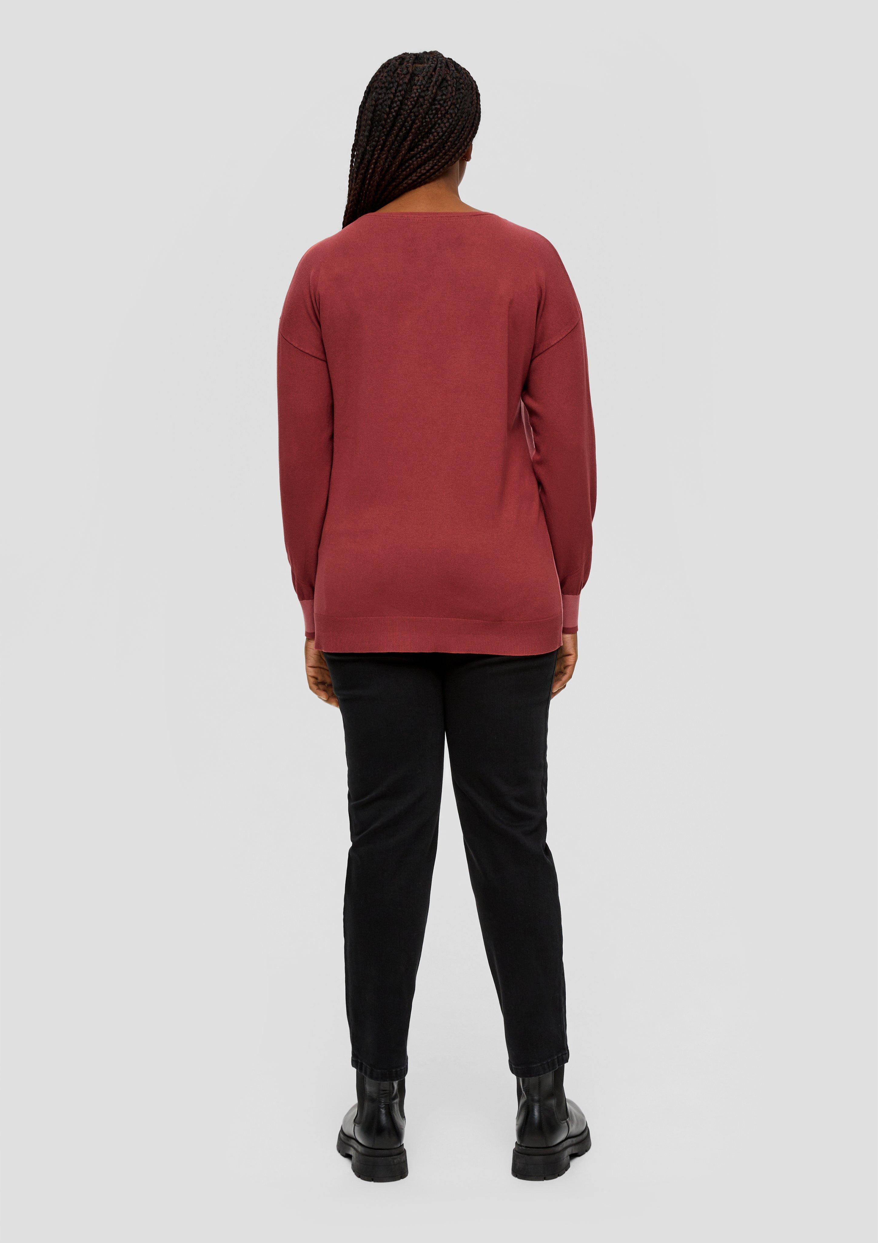 Strickpullover mit Konstrastdetails  2136633-3555