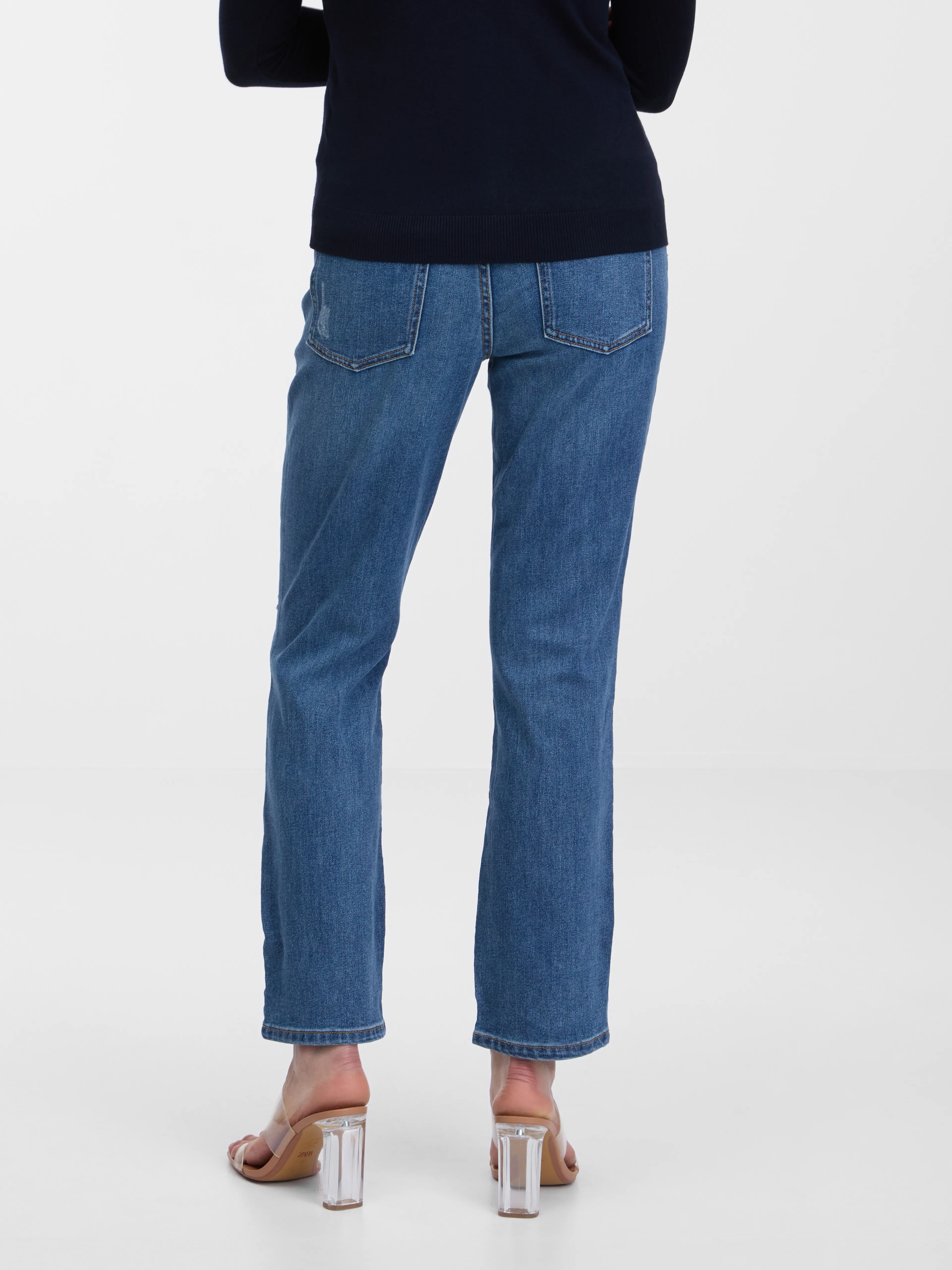 Dunkelblaue Damenjeans mit gerader Passform ORSAY