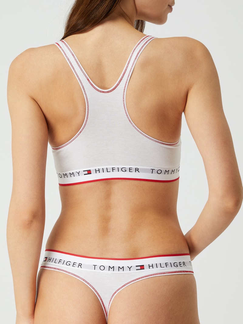 Bustier mit Logo-Bund in weiß