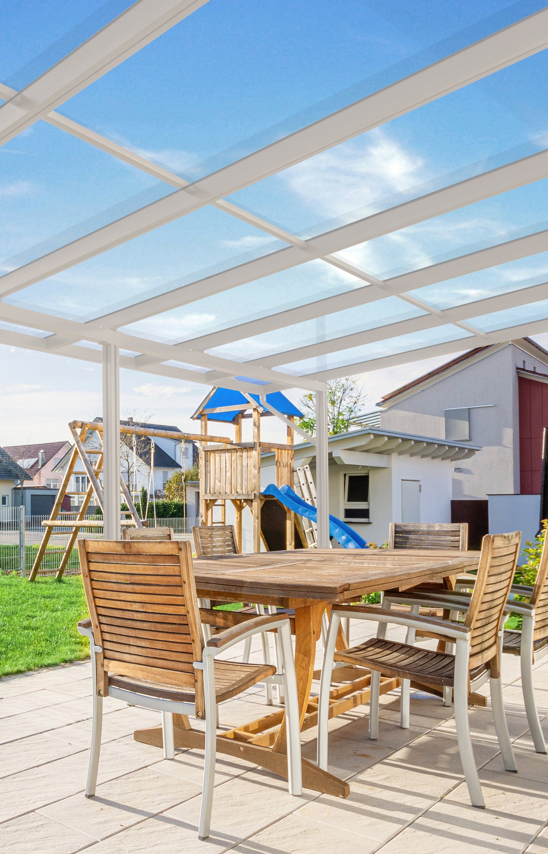 GUTTA Terrassendach Premium, BxT: 611x406 cm, Bedachung Dachplatten, BxT: 611x406 cm, Dach Sicherheitsglas klar