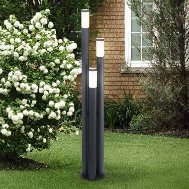 Globo Sockelleuchten, Leuchtmittel nicht inklusive, Außen Steh Leuchte Edelstahl anthrazit Garten Stand Lampe