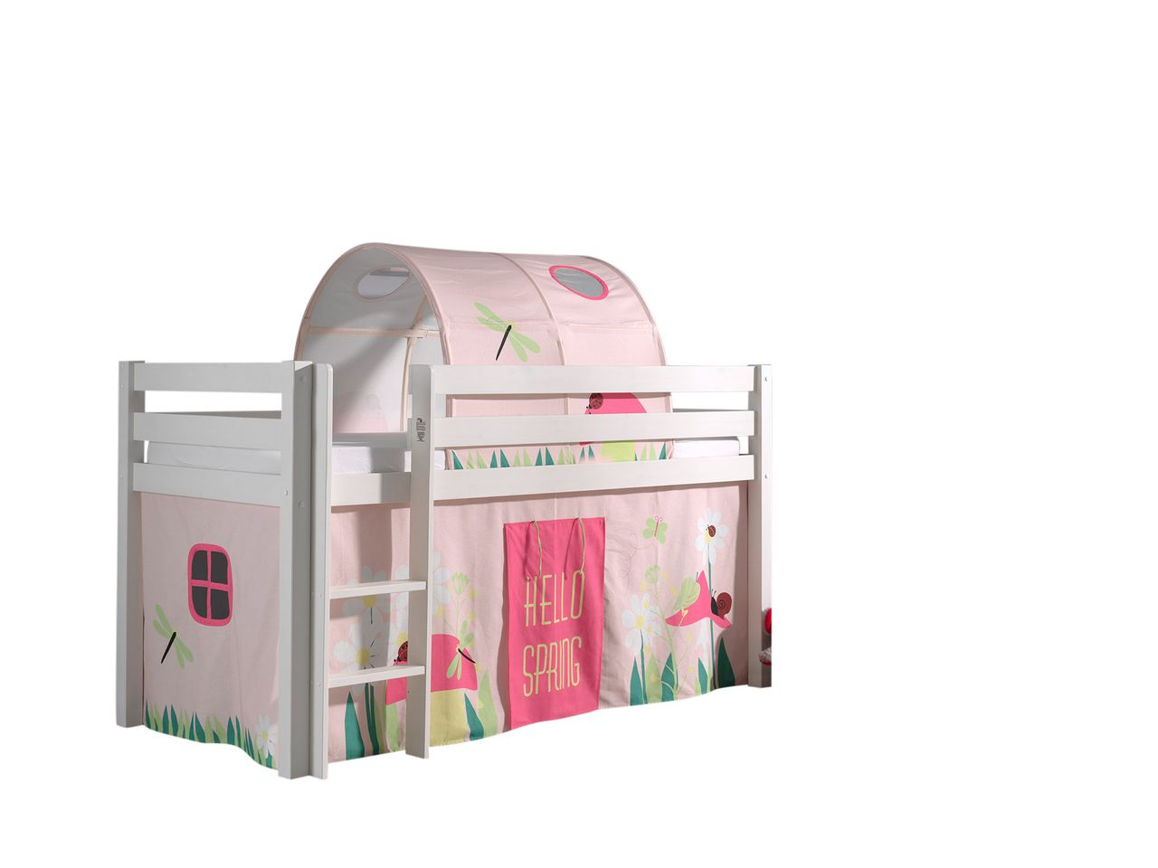VIPACK Spielbett Pino mit Textilset Vorhang und Tunnel 