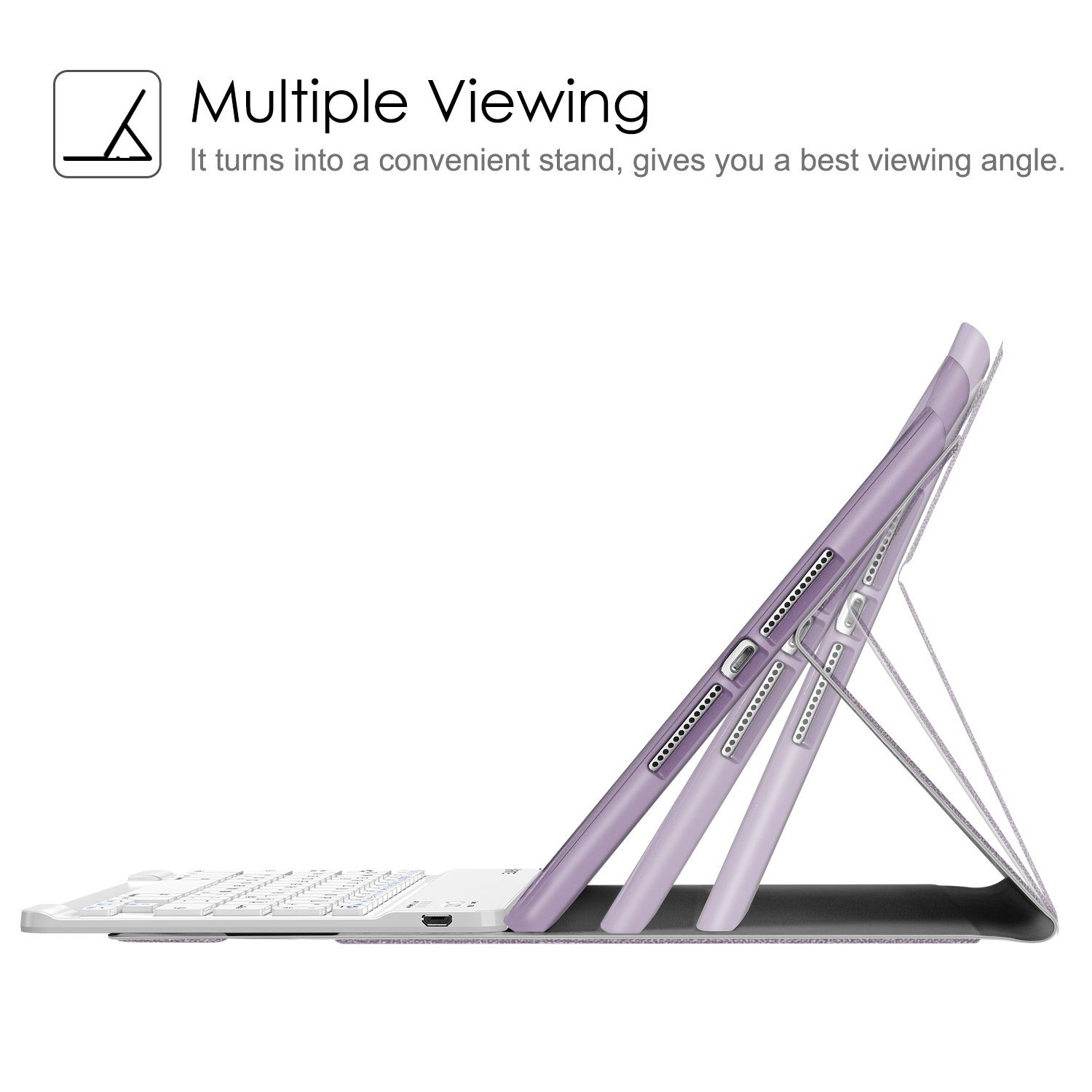 Fintie Tablet-Hülle für iPad 9.7 2018 (6. Gen) mit magnetisch QWERTZ Bluetooth Tastatur, Soft TPU Rückseite Gehäuse Keyboard Case mit eingebautem Pencil Halter