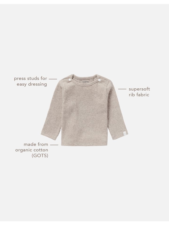 Noppies Langarmshirt Natal in Taupe Melange günstig kaufen