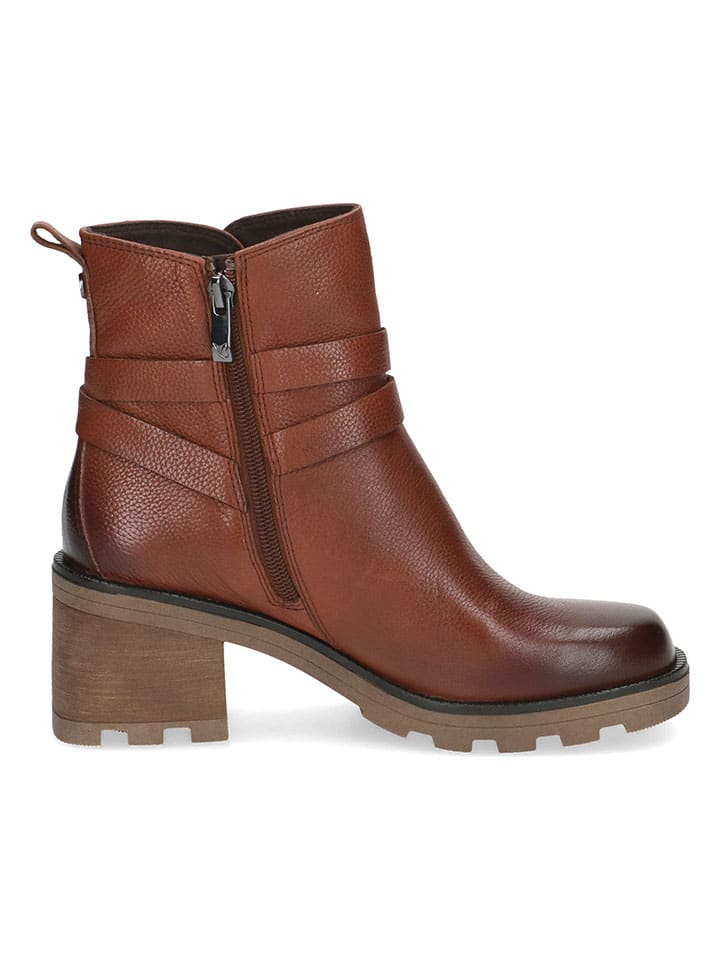 Caprice Leder-Stiefeletten in Braun günstig kaufen