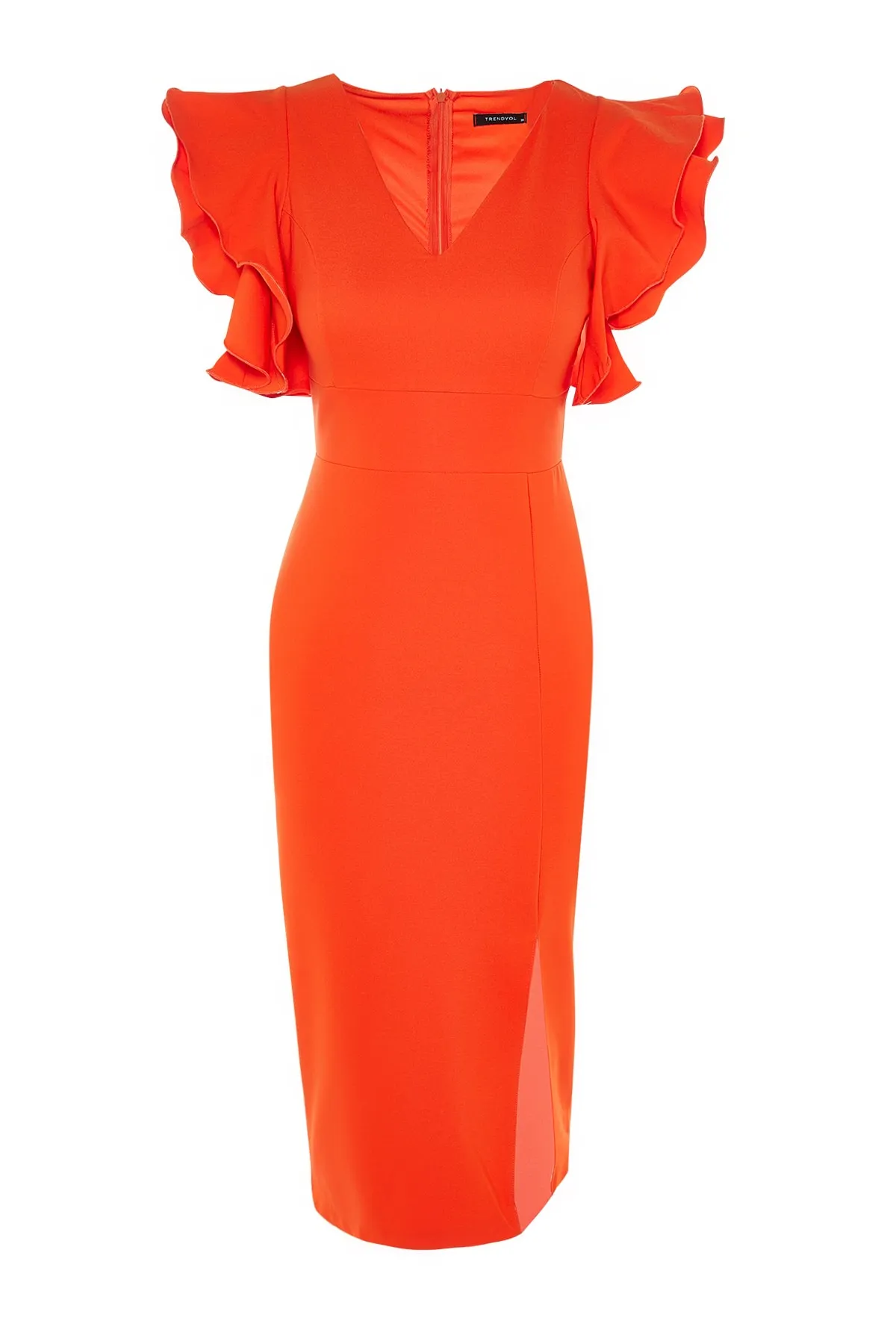 Trendyol Collection  Mit Granatapfelblüten gefüttertes, gewebtes, elegantes Abendkleid TPRSS20EL2661