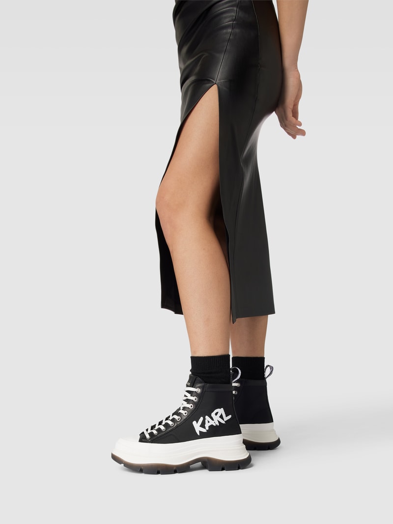 High-Top-Sneaker mit Label-Print Modell 'LUNA' in schwarz