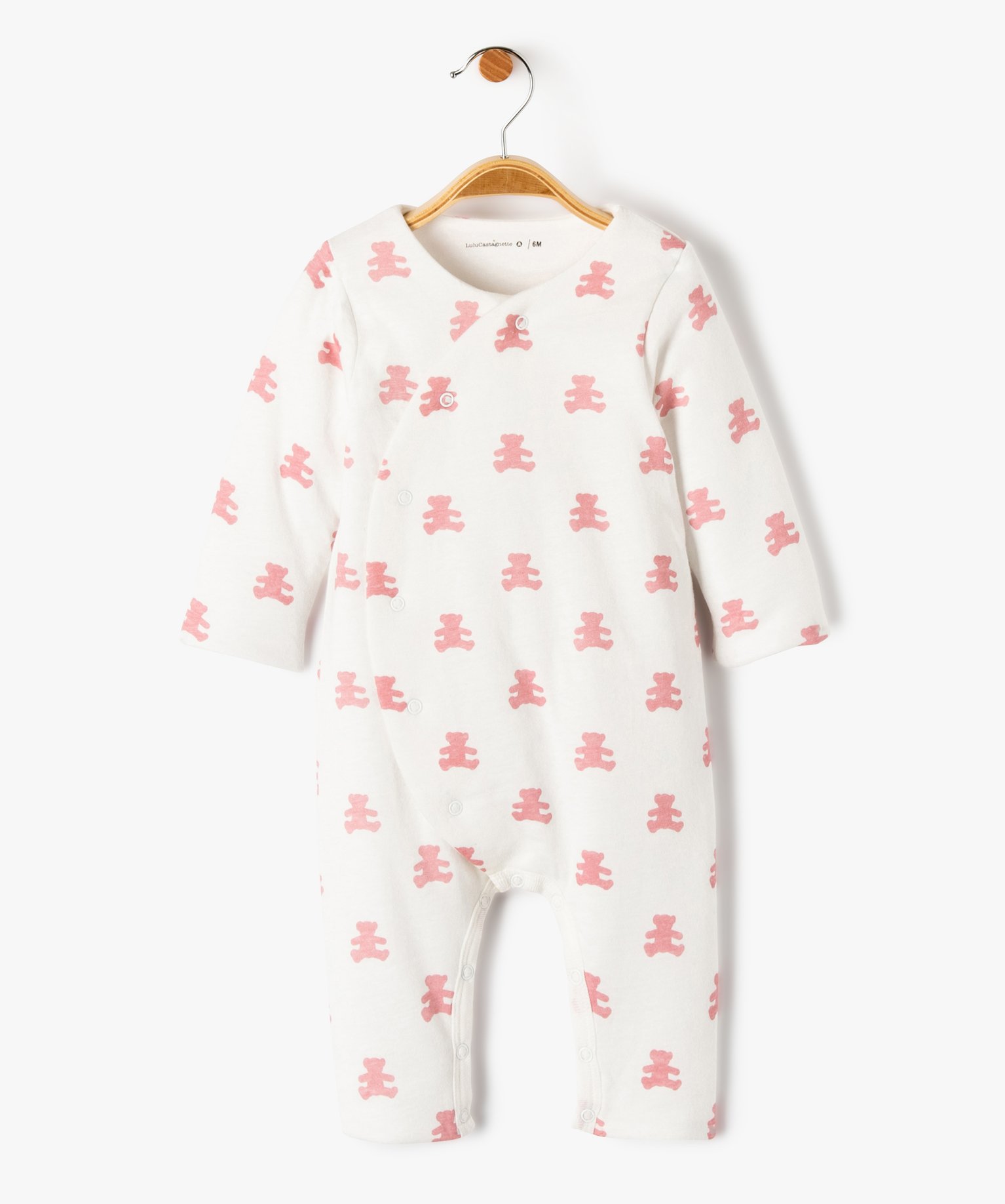 Pyjama bébé à ouverture croisée - LuluCastagnette blanc | GEMO