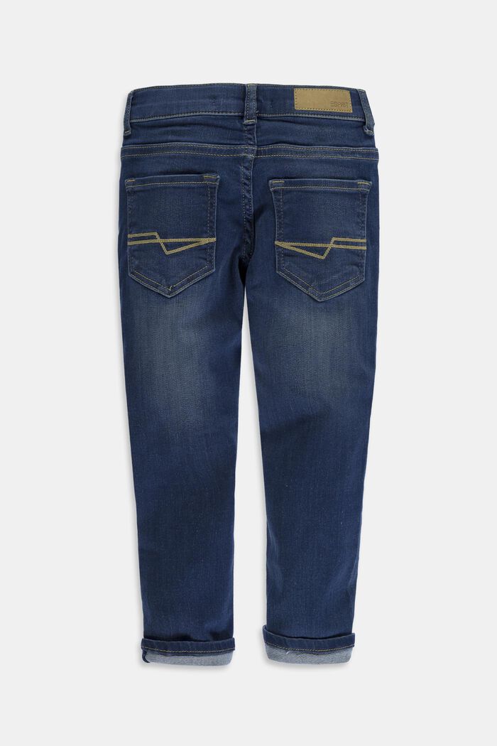 Washed Stretch-Jeans mit Verstellbund