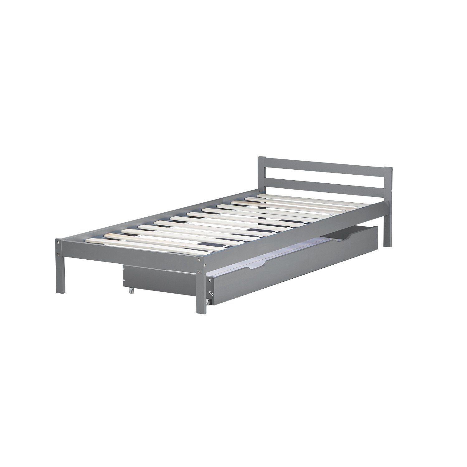 Homestyle4u Bettschubkasten Bettkasten Holz Schublade Bettauszug