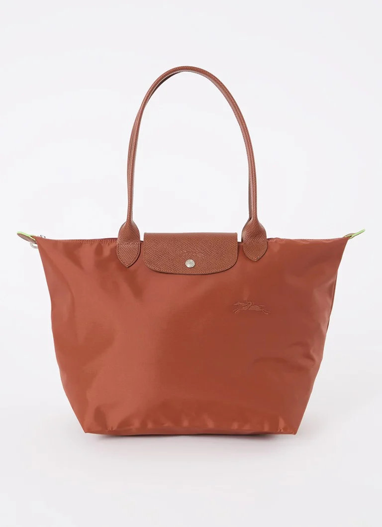 Longchamp Le Pliage Vihreä olkalaukku L nahkayksityiskohdilla