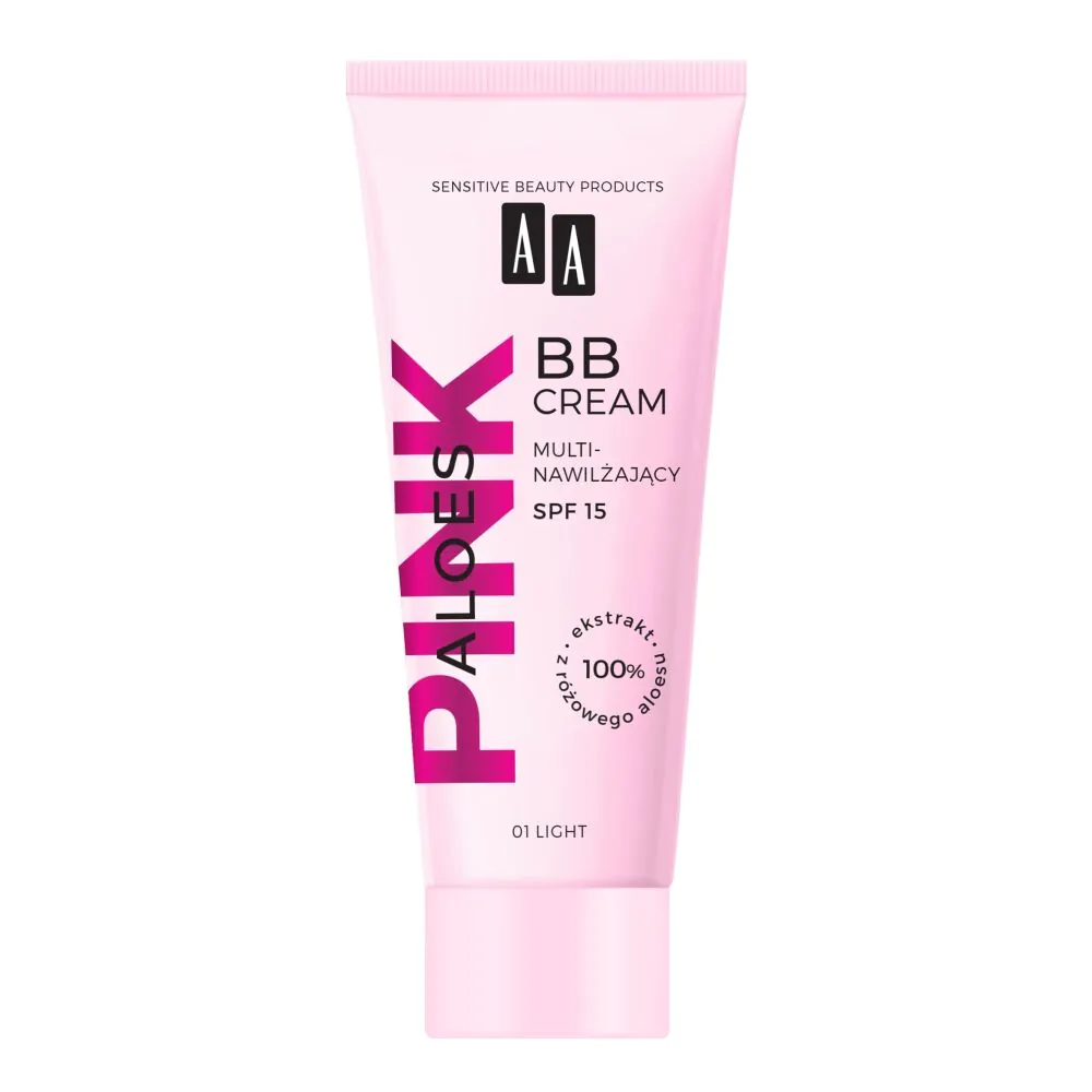 AA Pink Aloe daugiafunkcis drėkinamasis BB kremas, 01 Light