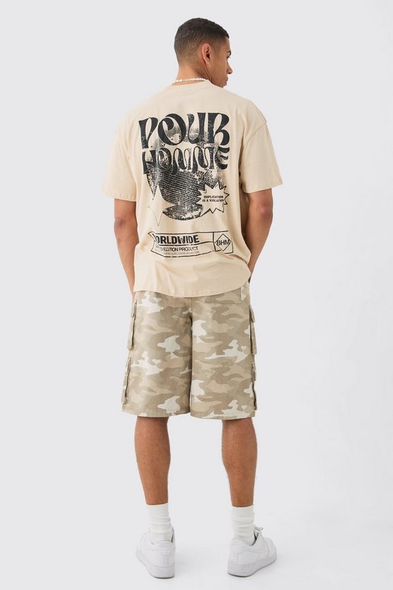 Oversize T-Shirt mit Pour Homme Disco Print
