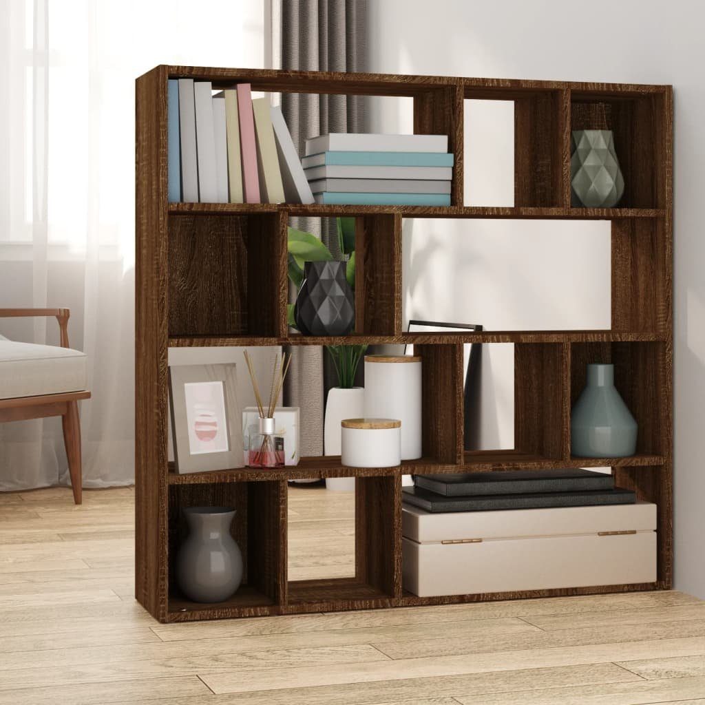 vidaXL Raumteiler Bücherregal/Raumteiler Braun Eichen-Optik 105x24x102 cm, 1-tlg.