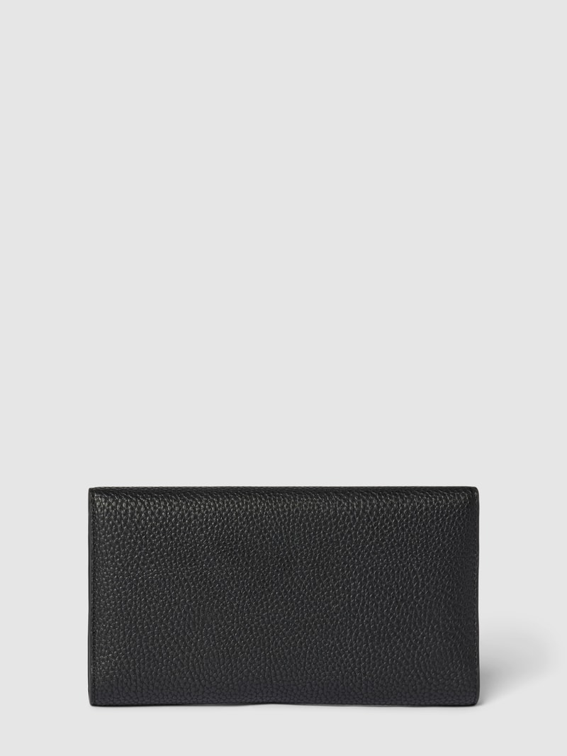 Portemonnaie mit Label-Applikation Modell 'EMBLEM' in schwarz