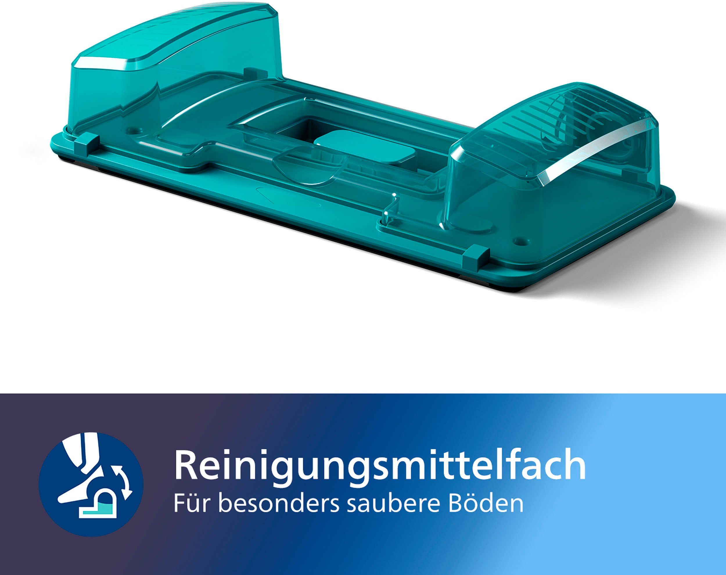 Philips Nass-Trocken-Akkusauger XC8347/01 SpeedPro Max Aqua Plus, beutellos, mit 80 Minuten Laufzeit, Wischfunktion und 360°-Saugdüse
