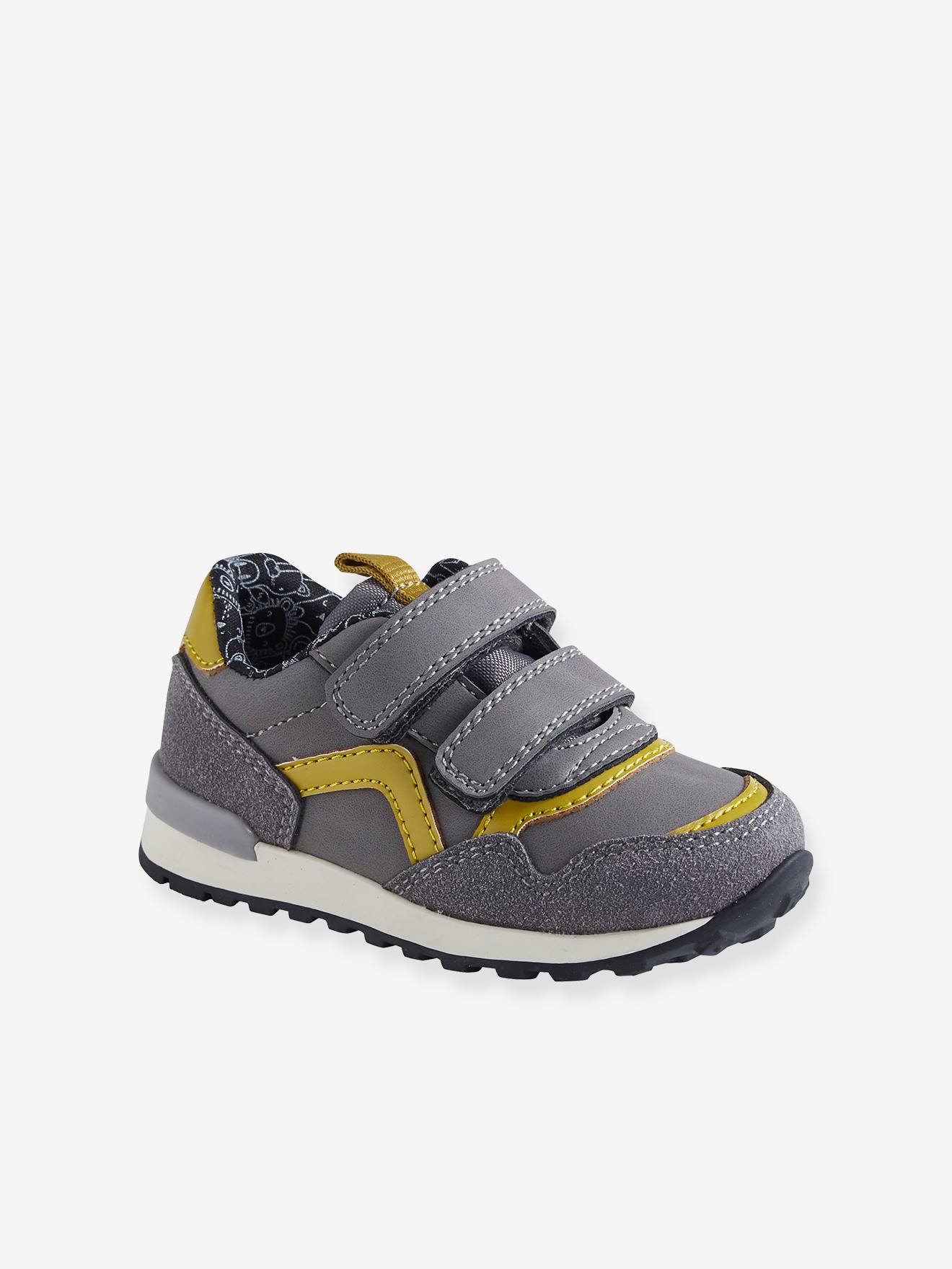 Baskets scratchées bébé garçon esprit running gris