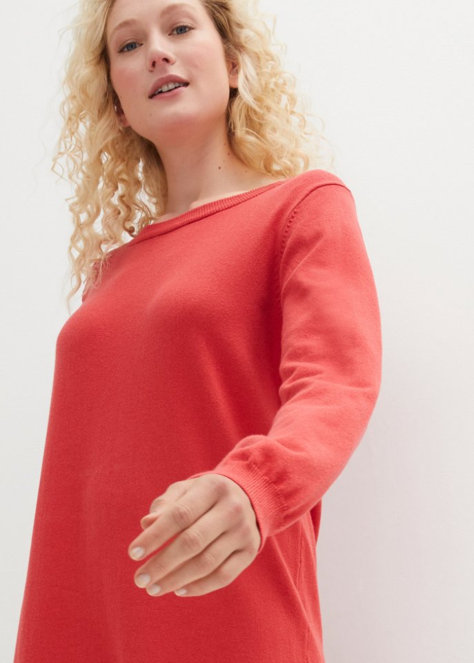 Strickkleid mit Schlitzdetail am Saum, knieumspielend