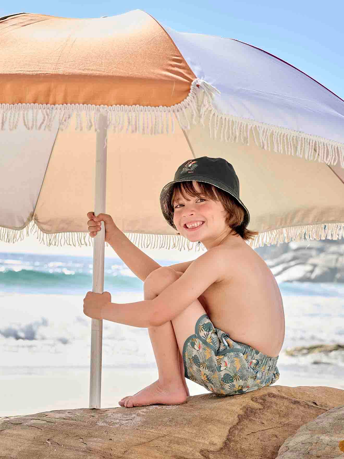 Vertbaudet Bedruckte Jungen Badeshorts Oeko-Tex - grün bedruckt
