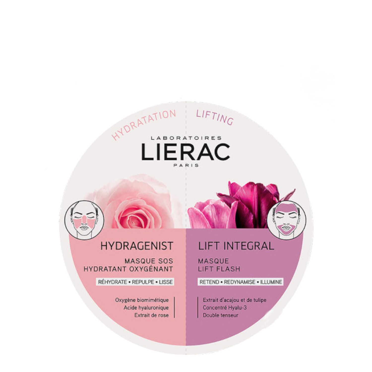 Lierac Masques Hydragénist x Lift Intégral Duo Hydratation Intense & Effet Lifting 2x6 ml