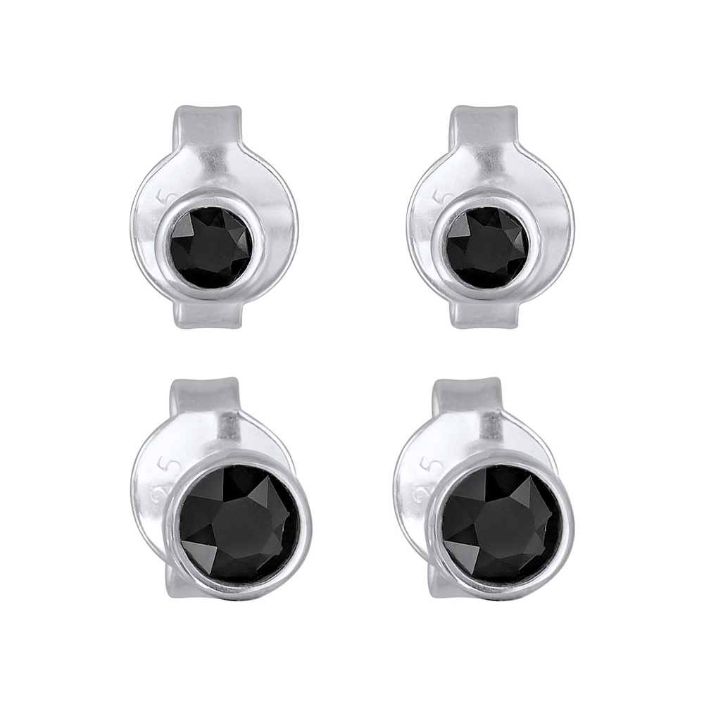 Elli Elli Boucles d'Oreilles Femmes clous d'oreilles Basique set de 2 avec cristal en  Boucles d'oreilles