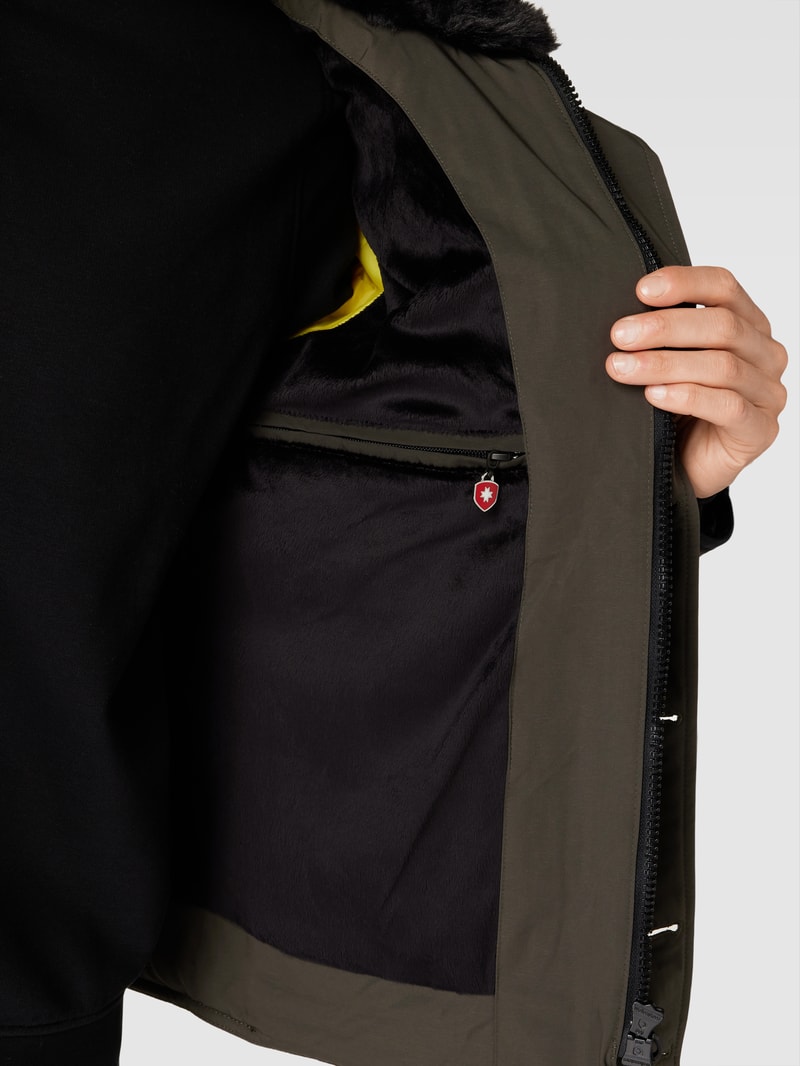 Funktionsjacke mit Kapuze in olivgrün