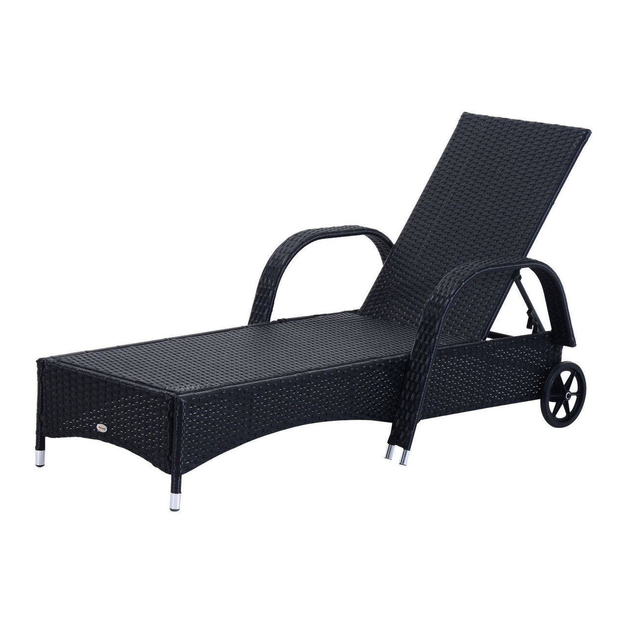 Outsunny 2 Sonnenliegen mit Tisch 3er-Set