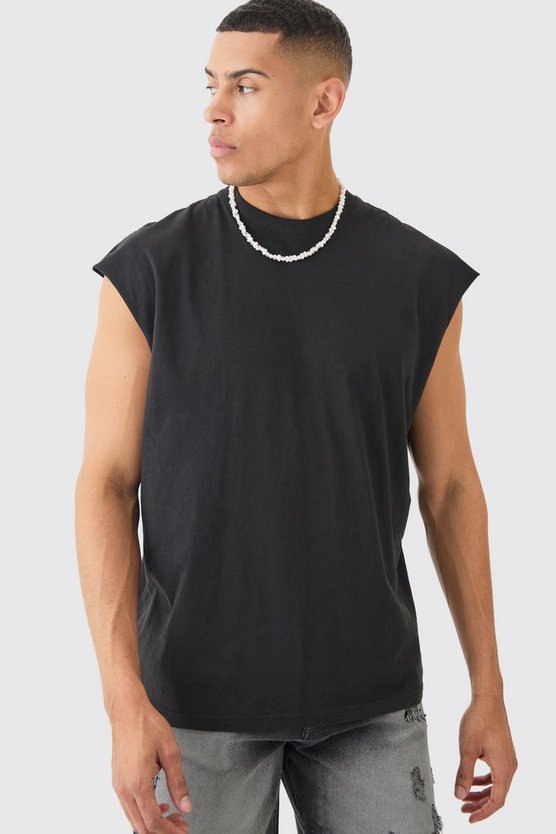 Oversize Tanktop mit New York Text Print