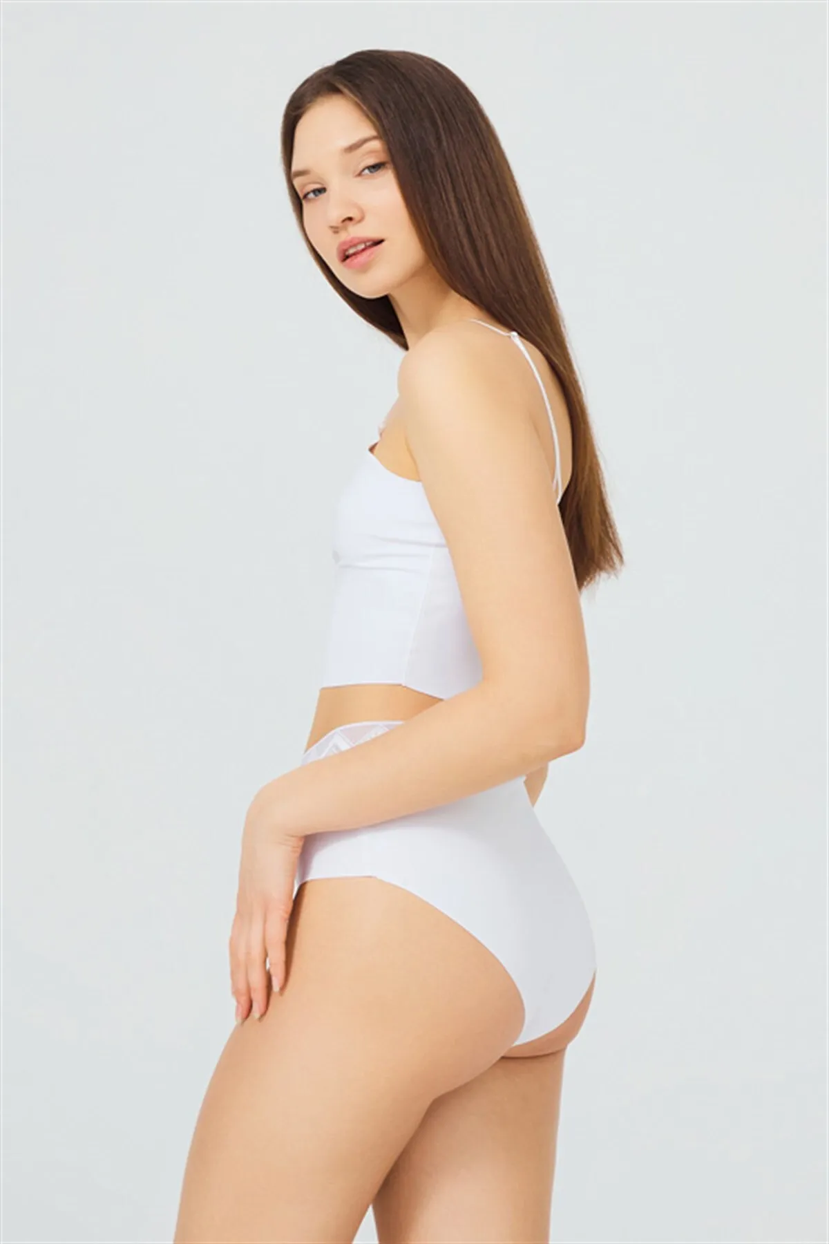 Cottonhill  Basic-Bikini-Höschen mit hoher Taille, lasergeschnitten, 3er-Pack – 3