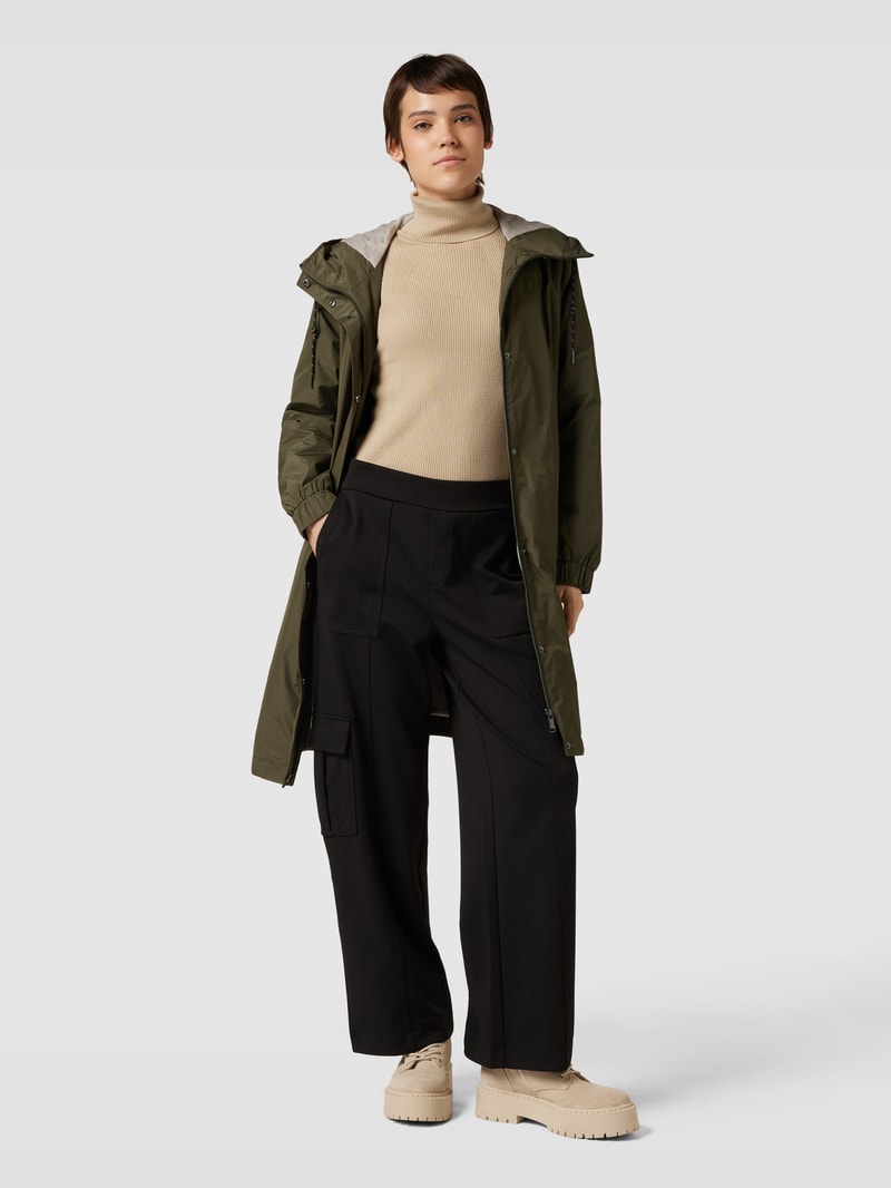 Parka mit Kapuze und seitlichen Reißverschlusstaschen in khaki