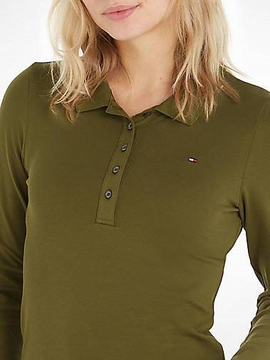 TOMMY HILFIGER Damen Poloshirt 1985 SLIM PIQUE POLO Langarm
