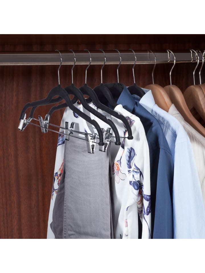 relaxdays 12x Samtbügel in Schwarz günstig kaufen onesize