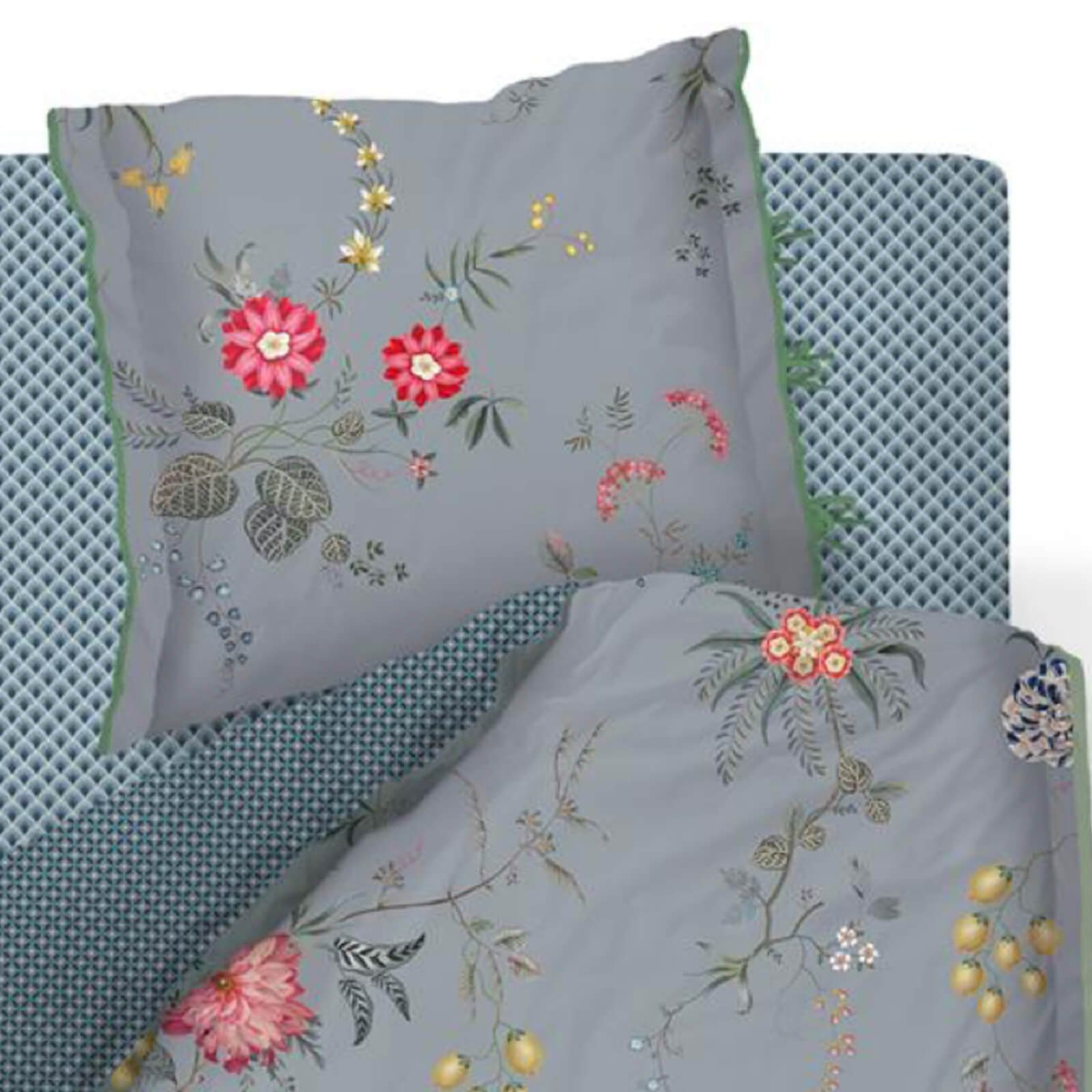 Bettwäsche Fleur Grandeur Blau, PiP Studio, Perkal, 2 teilig, Dahlien, Zweige, Muster